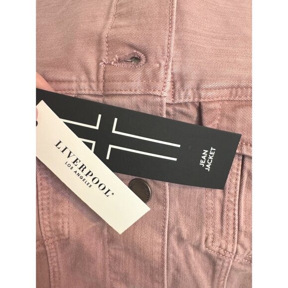Liverpool Aster Mauve Rose Jean Jacket Size Petite Medium Button Up NWT $109 - Picture 5 of 10